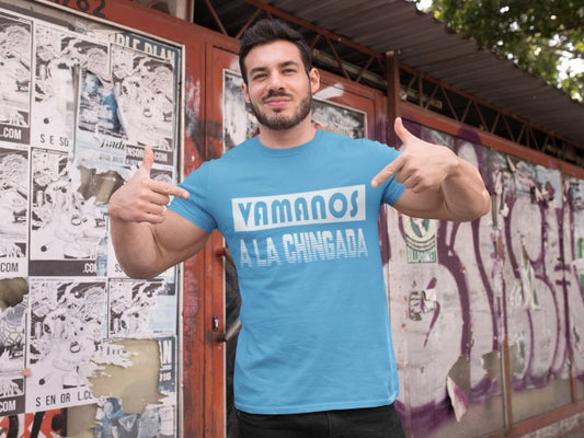 Vamanos A La Chingada Carolina Blue Tee | Sanchez Here